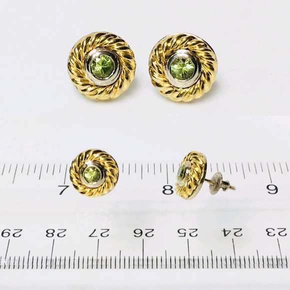 David Yurman Solid 18k Gold Classic Cable Earrings - Picture 6 of 7